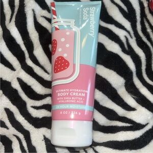 Bath & Body Works Strawberry Soda Body Cream - Pink & Light Blue